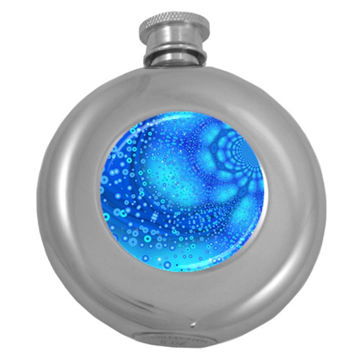 Bokeh Background Light Reflections Round Hip Flask (5 oz)