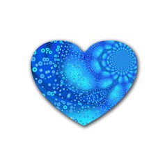 Bokeh Background Light Reflections Rubber Coaster (heart)  by Nexatart