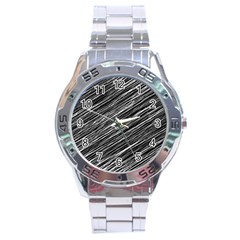 Background Structure Pattern Stainless Steel Analogue Watch by Nexatart