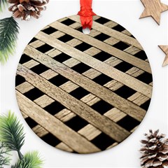 Texture Wood Flooring Brown Macro Ornament (round) by Nexatart