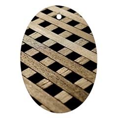 Texture Wood Flooring Brown Macro Ornament (oval) by Nexatart