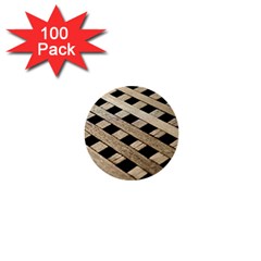 Texture Wood Flooring Brown Macro 1  Mini Buttons (100 Pack)  by Nexatart