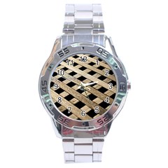 Texture Wood Flooring Brown Macro Stainless Steel Analogue Watch by Nexatart