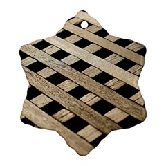 Texture Wood Flooring Brown Macro Ornament (snowflake) by Nexatart