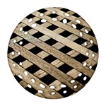 Texture Wood Flooring Brown Macro Round Filigree Ornament (Two Sides) Back