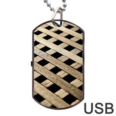 Texture Wood Flooring Brown Macro Dog Tag Usb Flash (two Sides) by Nexatart