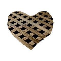 Texture Wood Flooring Brown Macro Standard 16  Premium Flano Heart Shape Cushions by Nexatart