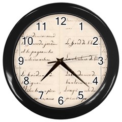 German French Lecture Writing Wall Clocks (black) by Nexatart