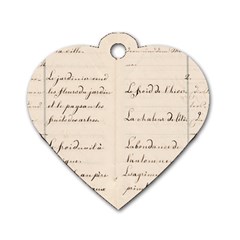 German French Lecture Writing Dog Tag Heart (two Sides) by Nexatart