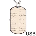 German French Lecture Writing Dog Tag USB Flash (One Side) Front