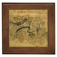 Birds Figure Old Brown Framed Tiles by Nexatart