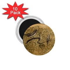 Birds Figure Old Brown 1 75  Magnets (10 Pack)  by Nexatart