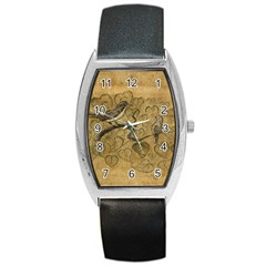 Birds Figure Old Brown Barrel Style Metal Watch by Nexatart