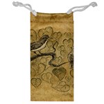 Birds Figure Old Brown Jewelry Bag Front