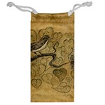 Birds Figure Old Brown Jewelry Bag Back