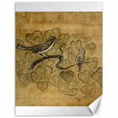 Birds Figure Old Brown Canvas 18  X 24   by Nexatart