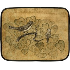 Birds Figure Old Brown Double Sided Fleece Blanket (mini)  by Nexatart