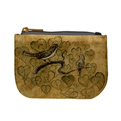 Birds Figure Old Brown Mini Coin Purses by Nexatart