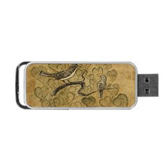 Birds Figure Old Brown Portable Usb Flash (two Sides) by Nexatart