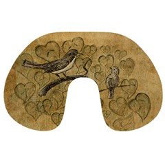 Birds Figure Old Brown Travel Neck Pillows by Nexatart