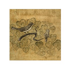 Birds Figure Old Brown Small Satin Scarf (square) by Nexatart