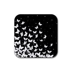 Butterfly Pattern Rubber Coaster (square)  by Valentinaart