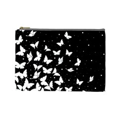 Butterfly Pattern Cosmetic Bag (large)  by Valentinaart