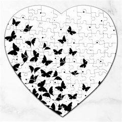 Butterfly Pattern Jigsaw Puzzle (heart) by Valentinaart