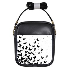 Butterfly Pattern Girls Sling Bags by Valentinaart