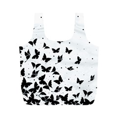 Butterfly Pattern Full Print Recycle Bags (m)  by Valentinaart