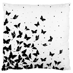 Butterfly Pattern Large Flano Cushion Case (one Side) by Valentinaart