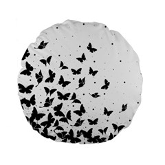 Butterfly Pattern Standard 15  Premium Flano Round Cushions by Valentinaart