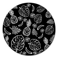 Tropical Pattern Magnet 5  (round) by Valentinaart