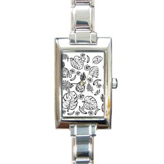 Tropical Pattern Rectangle Italian Charm Watch by Valentinaart