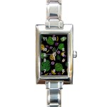 Tropical pattern Rectangle Italian Charm Watch Front