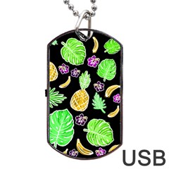 Tropical Pattern Dog Tag Usb Flash (two Sides) by Valentinaart