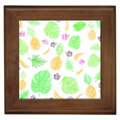 Tropical Pattern Framed Tiles by Valentinaart