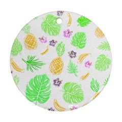 Tropical Pattern Round Ornament (two Sides) by Valentinaart