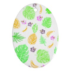 Tropical Pattern Oval Ornament (two Sides) by Valentinaart