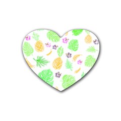 Tropical Pattern Heart Coaster (4 Pack)  by Valentinaart