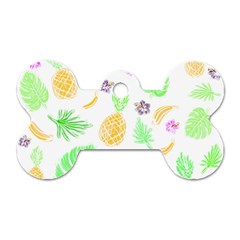 Tropical Pattern Dog Tag Bone (two Sides) by Valentinaart