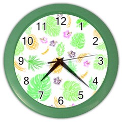 Tropical Pattern Color Wall Clocks by Valentinaart