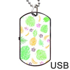 Tropical Pattern Dog Tag Usb Flash (two Sides) by Valentinaart