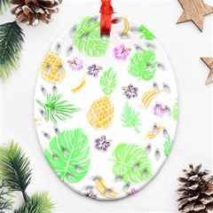 Tropical Pattern Oval Filigree Ornament (two Sides) by Valentinaart