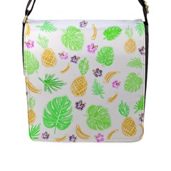 Tropical Pattern Flap Messenger Bag (l)  by Valentinaart