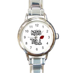 Kiss And Tell Round Italian Charm Watch by Valentinaart