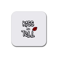 Kiss And Tell Rubber Coaster (square)  by Valentinaart