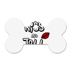 Kiss And Tell Dog Tag Bone (two Sides) by Valentinaart