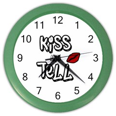 Kiss And Tell Color Wall Clocks by Valentinaart