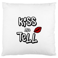 Kiss And Tell Large Flano Cushion Case (two Sides) by Valentinaart